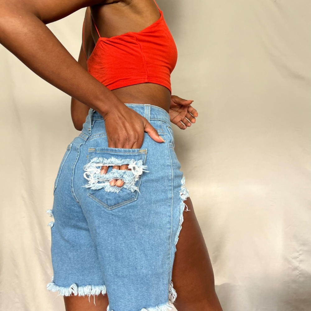 Ripped Jean Shorts - Picture 6 of 6